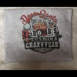 Brand new unisex T-shirt dear Santa sorry for all the F bombs it’s been